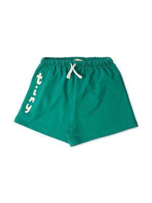 Tiny Cottons drawstring stretch-cotton shorts - Green