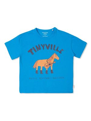 Tiny Cottons Festival cotton T-shirt - Blue