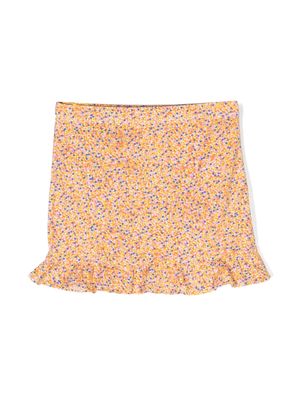 Tiny Cottons floral-print flared skirt - Orange