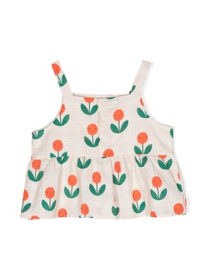 Tiny Cottons floral-print sleeveless blouse - Neutrals
