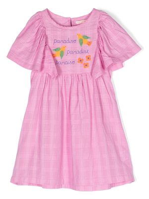 Tiny Cottons graphic-print checked dress - Pink