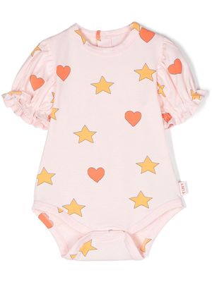 Tiny Cottons heart and star-motif body - Pink