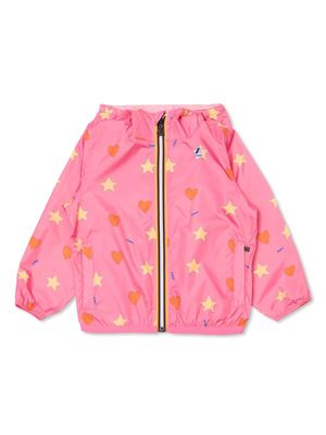 Tiny Cottons Hearts Stars hooded jacket - Pink