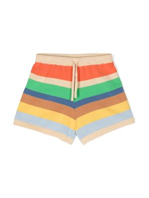 Tiny Cottons striped knitted shorts - Orange