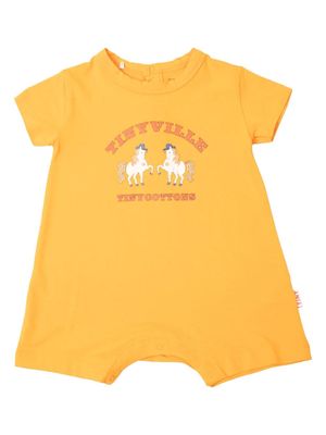 Tiny Cottons Tinyville short-sleeve romper - Orange