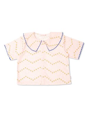 Tiny Cottons Zig Zag star-print blouse - Pink