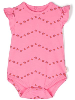 Tiny Cottons Zigzag star-print body - Pink