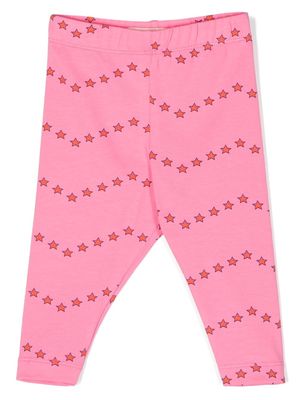 Tiny Cottons Zigzag star-print leggings - Pink