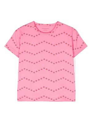 Tiny Cottons Zigzag star-print T-shirt - Pink