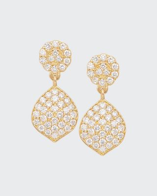 Tiny Pave Acorn Earrings with Diamonds