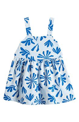 TINY TRIBE Abstract Stretch Cotton Pinafore Dress in Sky Blue