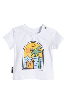 TINY TRIBE Beach Scene Stretch Cotton Graphic Tee in White