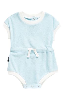 TINY TRIBE Cotton Terry Cloth Romper in Chalk Blue
