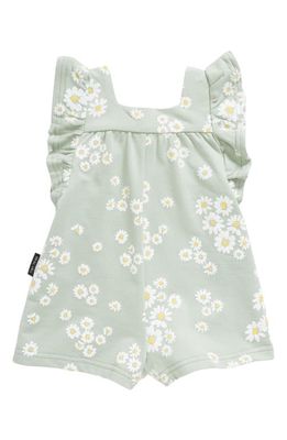 TINY TRIBE Floral Ruffle Short Sleeve Romper in Sage