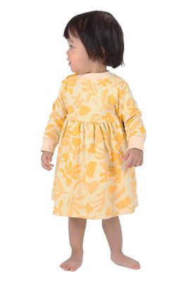 TINY TRIBE Flourish Long Sleeve Knit Babydoll Dress in Butter