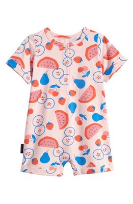 TINY TRIBE Fruit Salad Stretch Cotton Romper in Dusty Pink