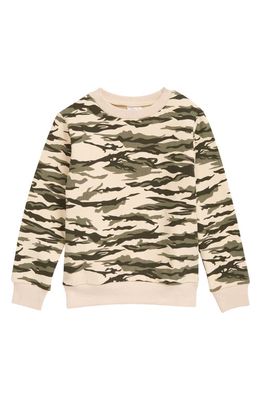 TINY TRIBE Kids' Camo Stretch Cotton Fleece Sweatshirt in Multi