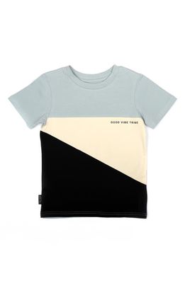 TINY TRIBE Kids' Good Vibe Colorblock Cotton T-Shirt in Black Multi