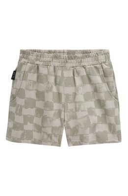 TINY TRIBE Kids' Grunge Check Cotton Shorts in Grey