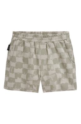 TINY TRIBE Kids' Grunge Check Stretch Cotton Shorts in Grey