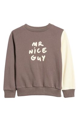 TINY TRIBE Kids' Nice Guy Colorblock Sweatshirt in Iron