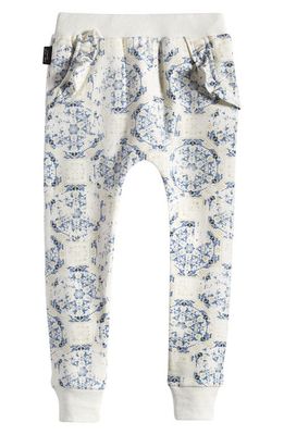 TINY TRIBE Kids' Ornate Ruffle Pocket Sweatpants in Cream