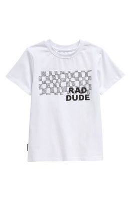 TINY TRIBE Kids' Rad Dude Stretch Cotton Graphic Tee in White