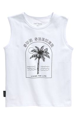 TINY TRIBE Kids' Sun Seeker Tank Top in White