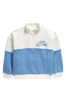 TINY TRIBE Kids' Vibin' Thrivin' Zip Graphic Sweatshirt in Cornflower Blue