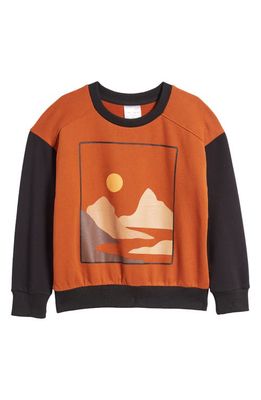 TINY TRIBE Kids' Wanderlust Fleece Graphic Sweatshirt in Cinnamon