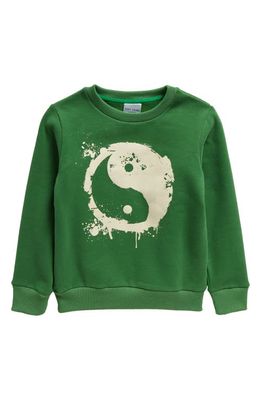 TINY TRIBE Kids' Yinyang Fleece Sweatshirt in Amazon Green