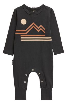 TINY TRIBE Mountainscape Stretch Cotton Romper in Black
