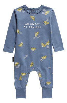 TINY TRIBE Sweet As Can Bee Print Romper in Slate Blue