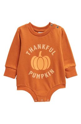 TINY TRIBE Thankful Pumpkin Cotton Blend Bodysuit in Cinnamon