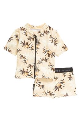 TINY TRIBE Tropics Two-Piece Rashguard Swimsuit in Sand