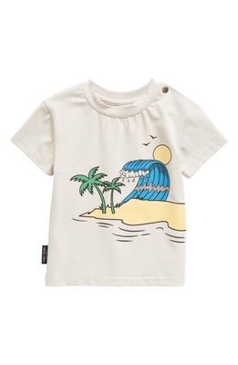 TINY TRIBE Wave Stretch Cotton Graphic T-Shirt in Off White