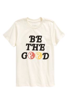 Tiny Whales Kids' Be the Good Cotton Graphic T-Shirt in Natural
