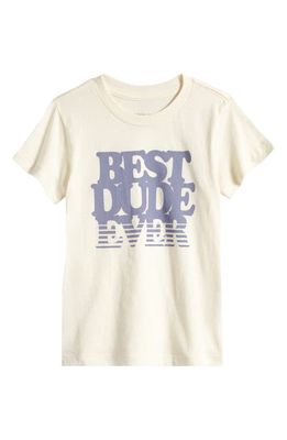 Tiny Whales Kids' Best Dude Ever Cotton Graphic T-Shirt in Nat