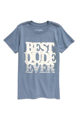 Tiny Whales Kids' Best Dude Ever Graphic T-Shirt in Ocean