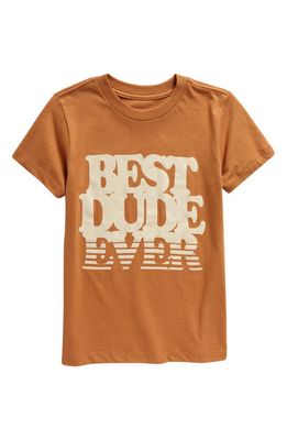 Tiny Whales Kids' Best Dude Ever Graphic T-Shirt in Rust