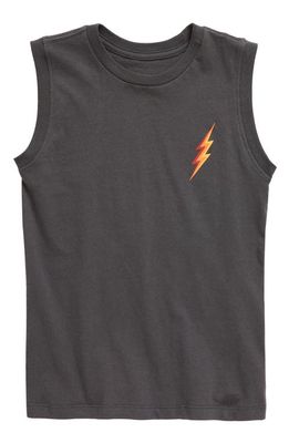 Tiny Whales Kids' Dynamite Muscle Tank Top in Faded Black