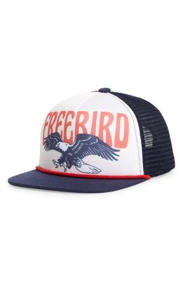 Tiny Whales Kids' Freebird Mesh Trucker Hat in Natural/River