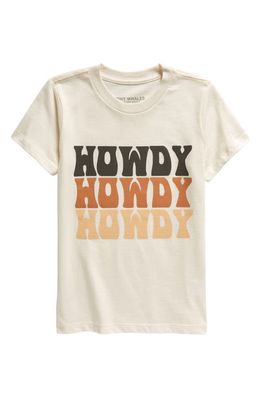 Tiny Whales Kids' Howdy Cotton Graphic T-Shirt in Natural