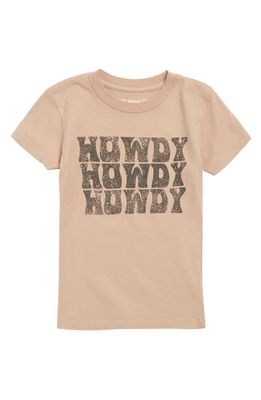 Tiny Whales Kids' Howdy Graphic T-Shirt in Wheat