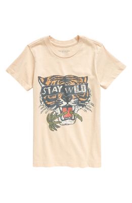 Tiny Whales Kids' Stay Wild Cotton Graphic T-Shirt in Sand