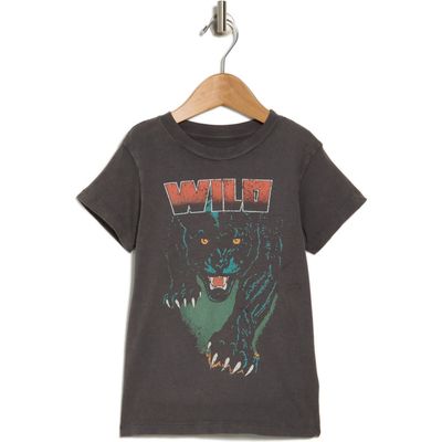 Tiny Whales Kids' Wild Child Cotton Graphic T-Shirt in Mineral Black