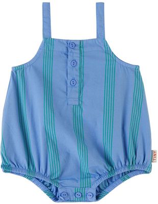 TINYCOTTONS Baby Blue & Green Lines Bodysuit