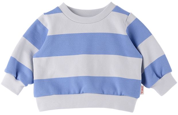 TINYCOTTONS Baby Blue & Purple Big Stripes Sweatshirt