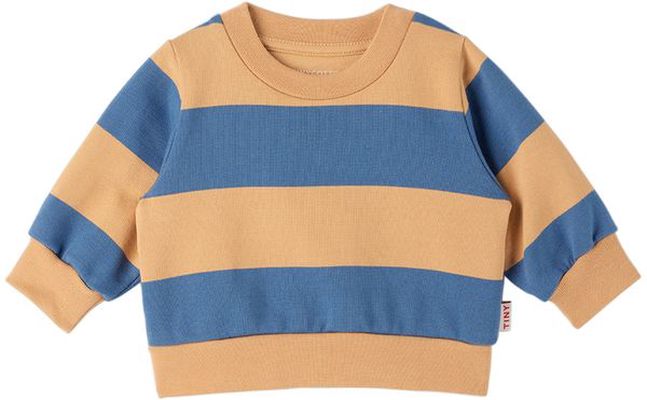 TINYCOTTONS Baby Blue & Tan Big Stripes Sweatshirt