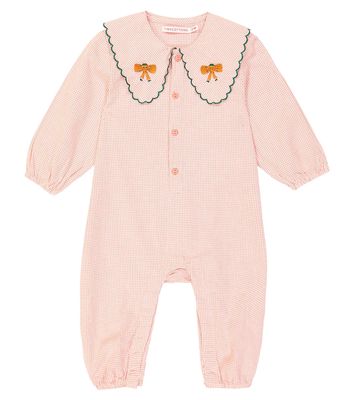 Tinycottons Baby checked cotton playsuit